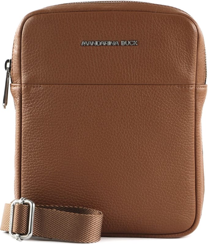 MANDARINA DUCK Leren Schoudertas Mellow Urban Crossover Bag Indian Tan Lichtbruin