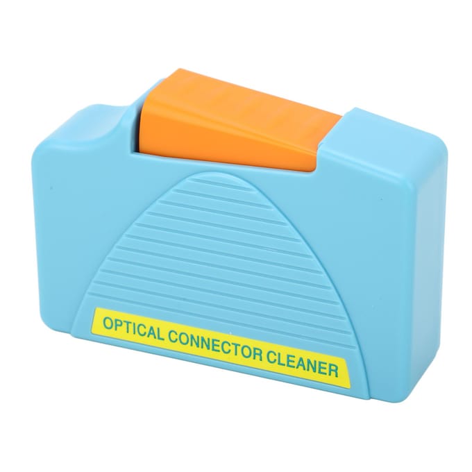 Boîte de nettoyage pour fibre optique Nettoyeur de connecteurs optiques Face d'extrémité de cordon de raccordement Accessoires pour câbles bleu