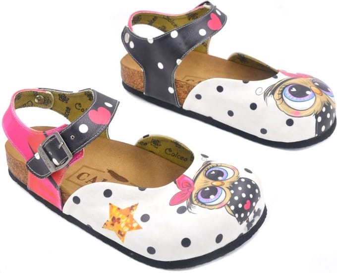 GOBY Clogs met Cute Owl Ontwerp – Handgemaakt – Hoge Kwaliteit – Maat 37