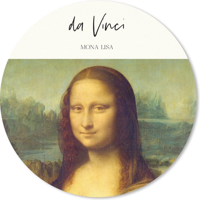 Muismat rond 20x20 cm - Mousepad Mona Lisa - Leonardo da Vinci - Oude meesters - Ronde muismatten