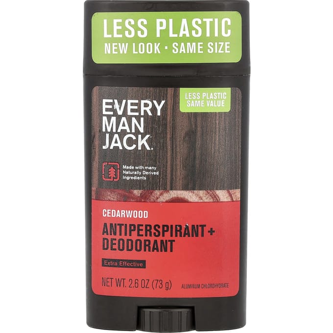 Every Man Jack, Anti-transpirant + Déodorant, Bois de cèdre, 73g (2,6 oz) black