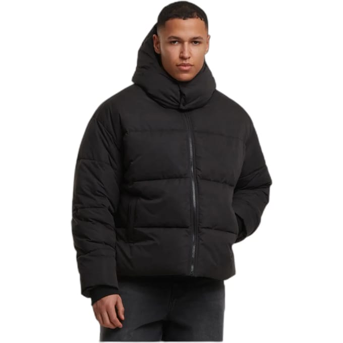 Urban Classics Puffer Jack met capuchon Winterjas zwart S Polyester -