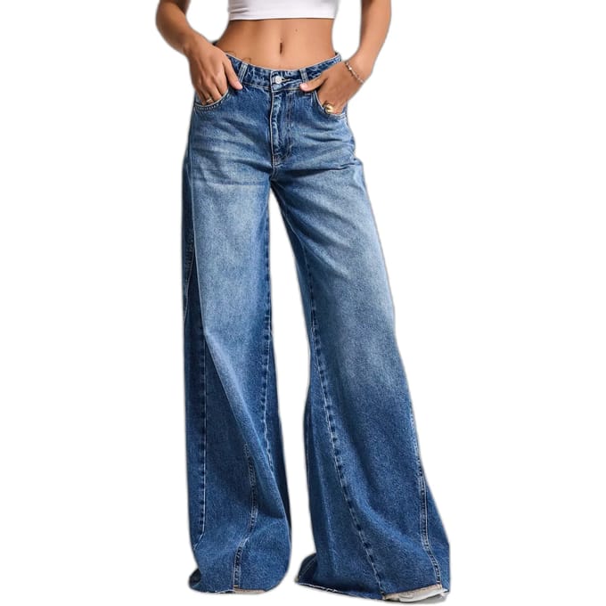 It's Basic - PALAZZO MID RISE JEANS - COBALT
