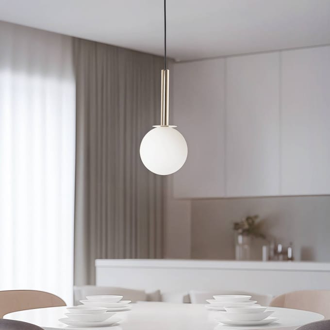 Sigma DAISY 1 Hanglamp - Moderne Stijl, Zwart/Goud/Wit