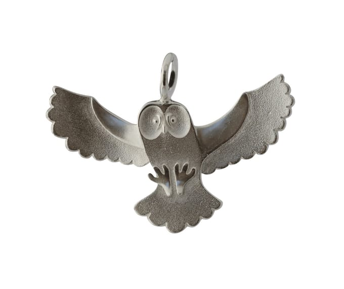 AuBor ®. Zilveren hanger. De kleine uil "Ukuli"