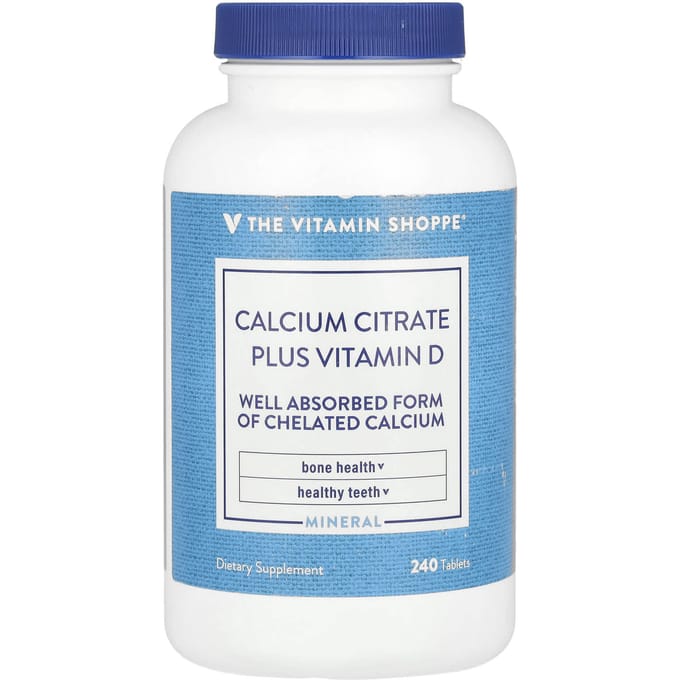 The Vitamin Shoppe, Calciumcitraat en Vitamine D, 240 Tabletten