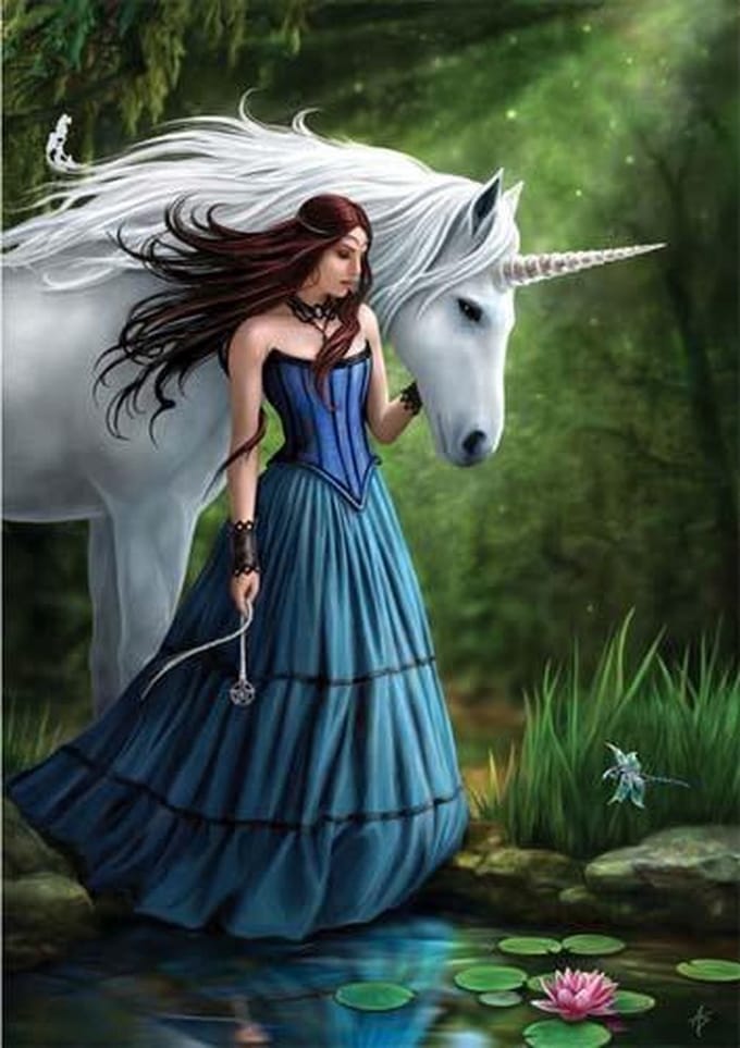 Anne Stokes Wenskaart Contemplation