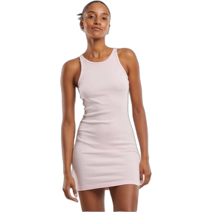 Urban Classics - Washed Rib Jersey Korte jurk - S - Roze