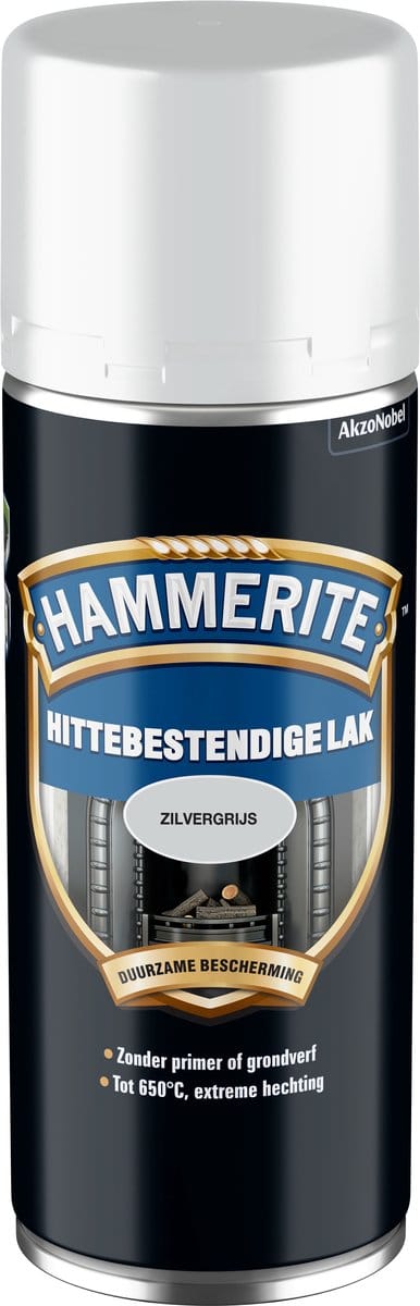 Hammerite - Hittebestendige Lak (Spray) - Zilver Grijs - 400 Ml