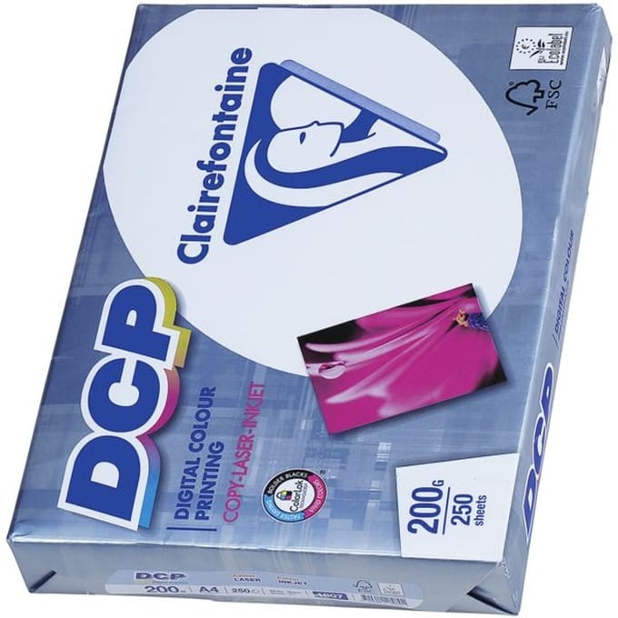 Laserpapier Clairefontaine DCP A4 200gr wit 250 vel