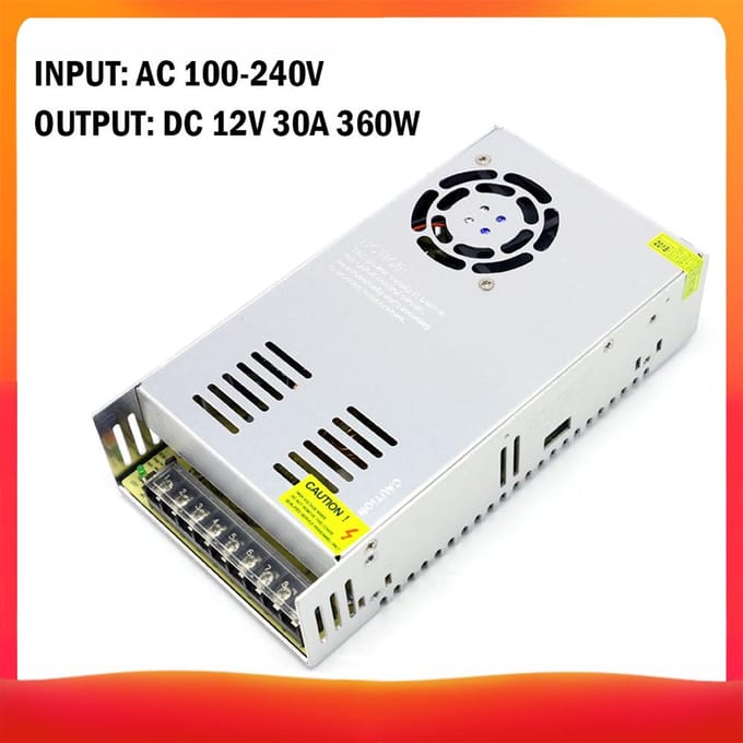 Convertisseur de tension AC 100-240V vers DC 12V 83.3A régulé DC 12V 30A 360W