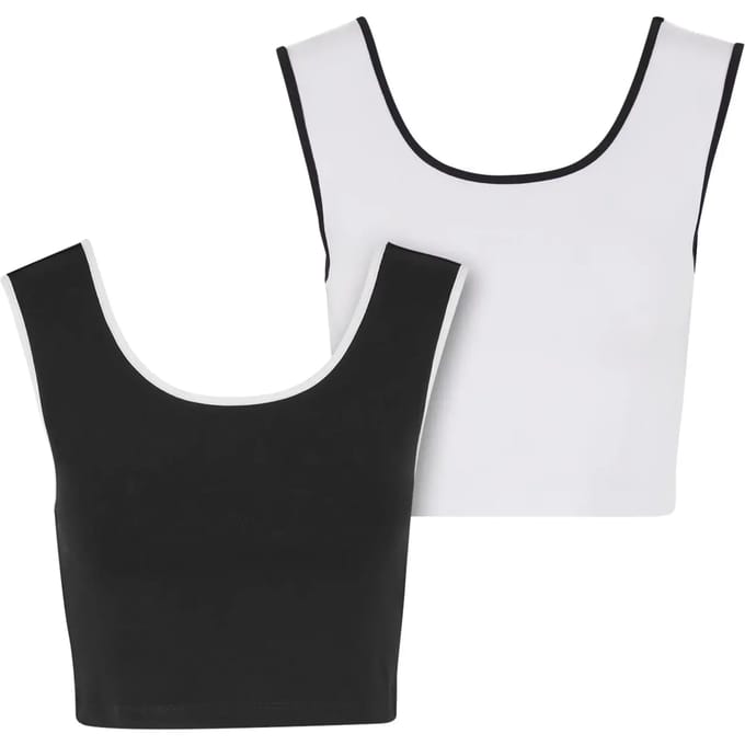Urban Classics - Contrast Crop top - 3XL - Zwart/Wit