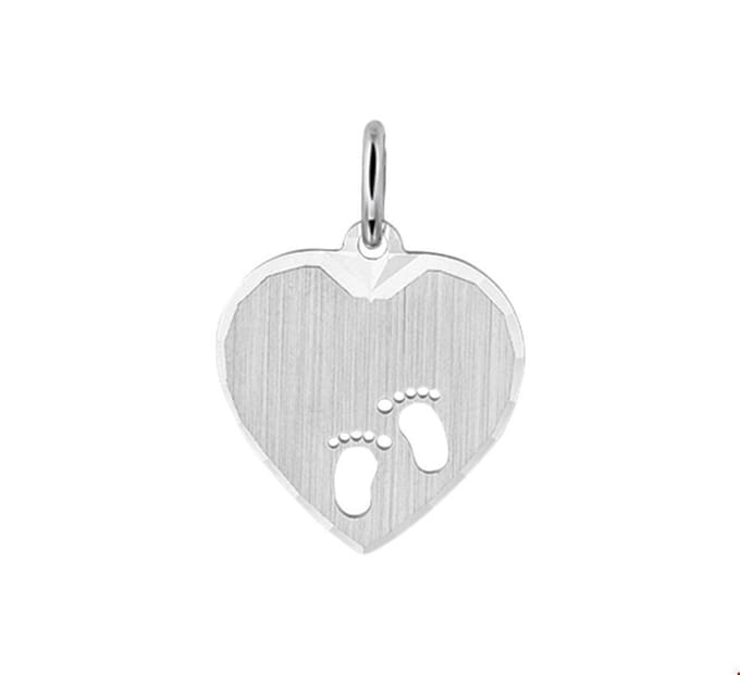 Zilver Gerhodineerde Hanger hart en voetjes poli/mat 1324206