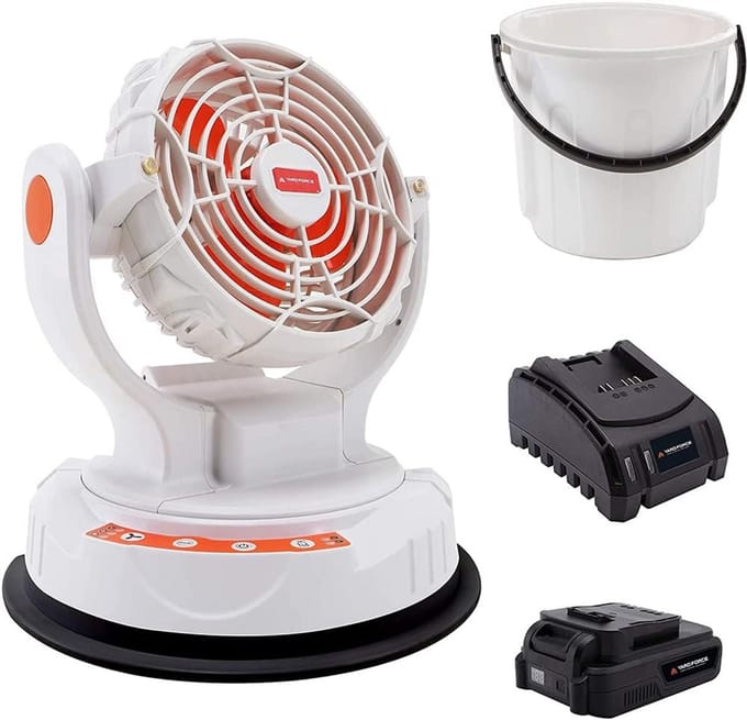 Draagbare Accu Vernevelventilator met Grote Emmer en Snellader