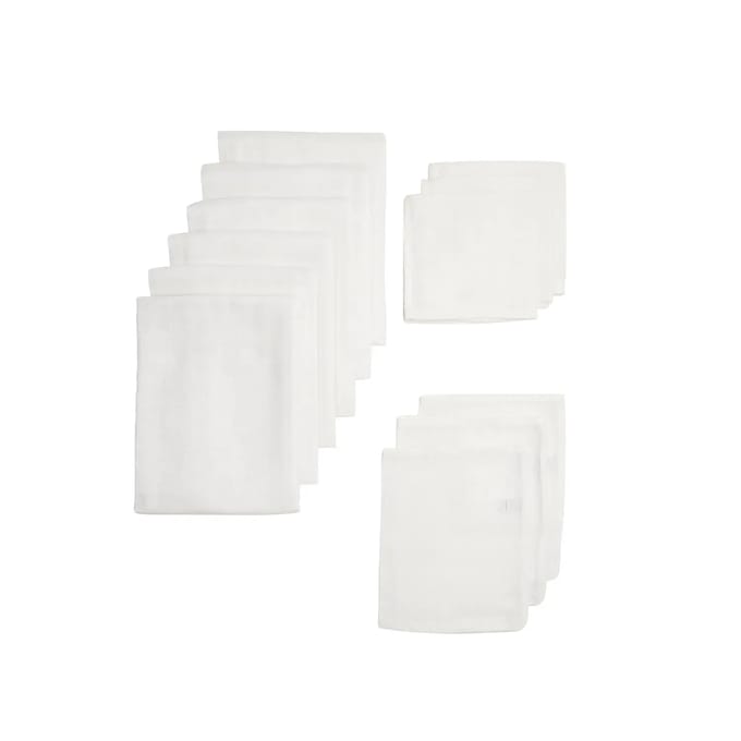 Meyco Baby Uni starterset - 12-pack - hydrofiel - white