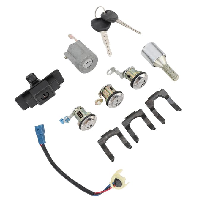 Auto Complete Cilinderslot Sleutelset MR259111 Vervanging voor Mitsubishi Pajero Montero 2e 1990 tot 2004 gray