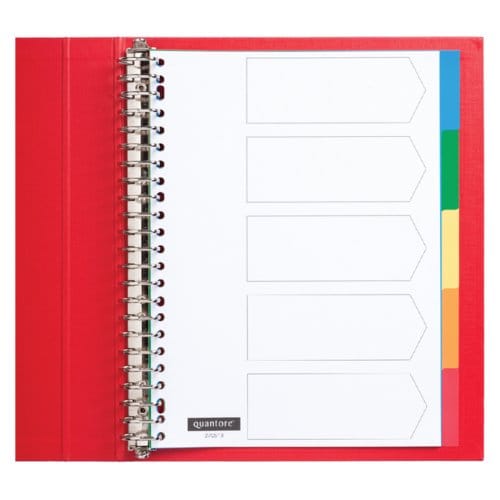 Tabbladen Quantore 23-gaats 5-delig assorti tabs PP