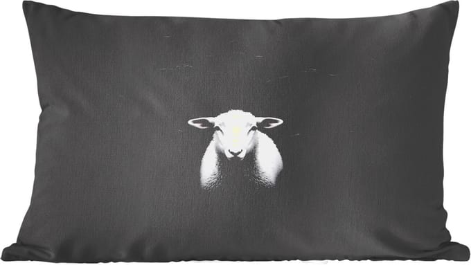 Sierkussens - Kussentjes Woonkamer - 60x40 cm - Schapen - Wit - Duisternis