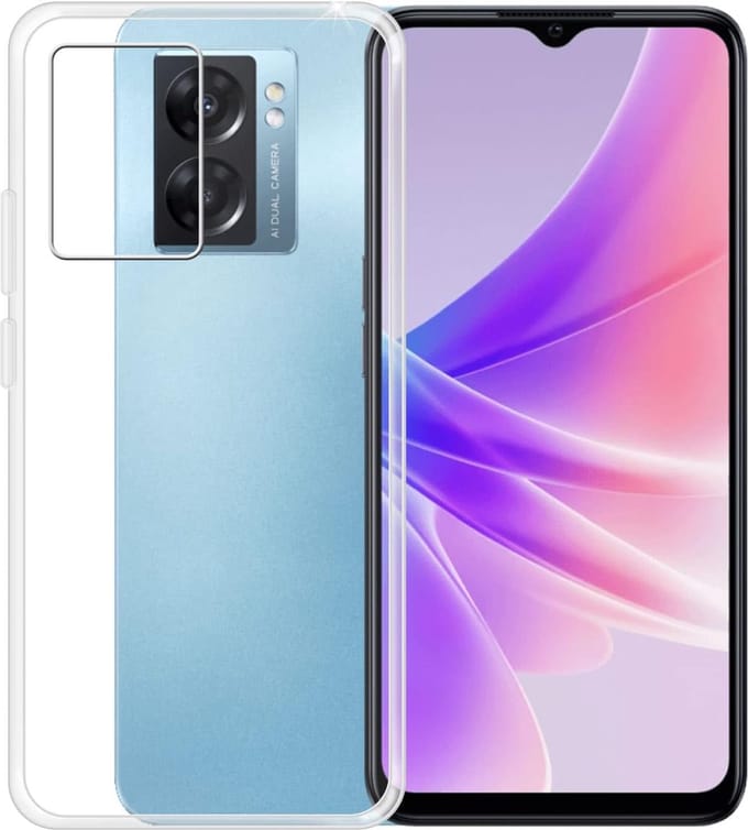 Flexibele achterkant Silicone hoesje Transparant Geschikt voor: Oppo A57 - A57s