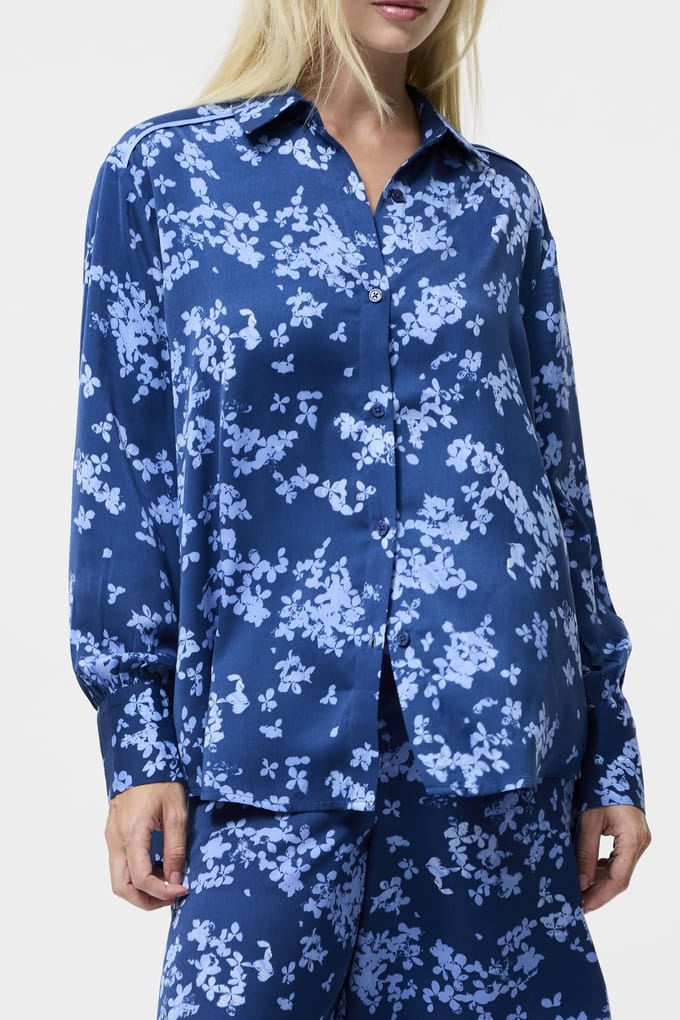 French Connection Isla Celaya Ls Shirt Blue Multi Taglia: 8 | Maglie a manica lunga Outlet | Donna | Blu