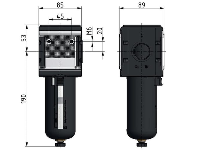Filter 5microns G1'' 8000l/min Semi-Auto Polycarbonaat Multifix 4