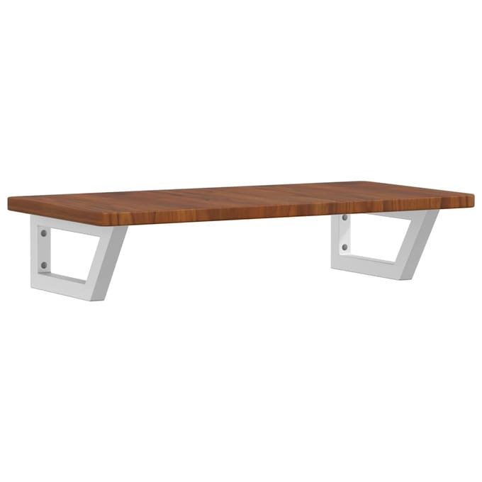 vidaXL - Badkamer - wandschap - staal - en - massief - eikenhout