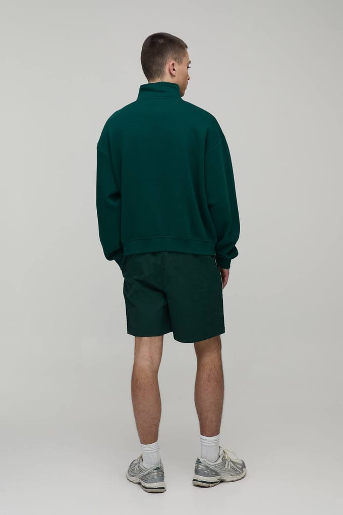 Baggy Short Length Piping Nylon Short | Forest | Size Medium