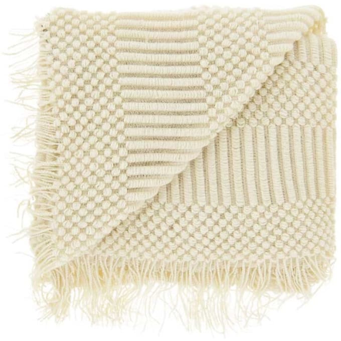 Unique Living - Plaid Palma Dove White -130x160cm