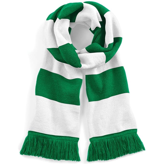Beechfield Volwassenen Unisex Varsity Scarf (Kelly Groen/Wit)