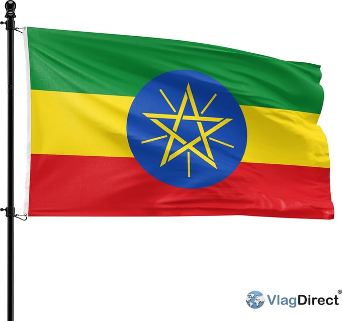 VlagDirect - Ethiopische vlag - Ethiopië vlag - 90 x 150 cm.