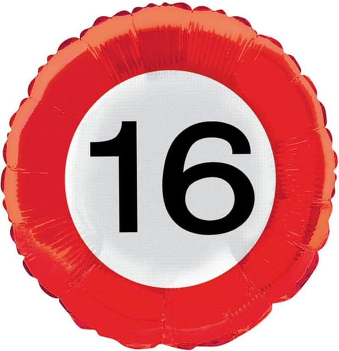 Folat - Folieballon 16 Verkeersbord 45 cm