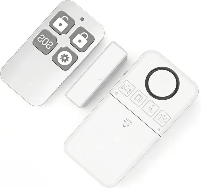Deurcontact Alarm - Deurstopper Sensor - Inbraak Beveiliging - 130 dB Luid Geluid - 4 Modi - Wit