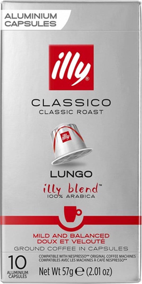 illy Lungo Classico Koffiecups - Intensiteit 5/9 - 10 x 10 capsules