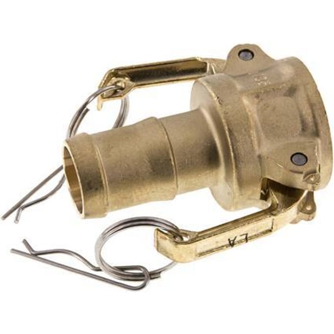 Camlock DN 32 (1 1/4'') Koppeling Messing met slangpilaar (32 mm) Type C MIL-C-27487
