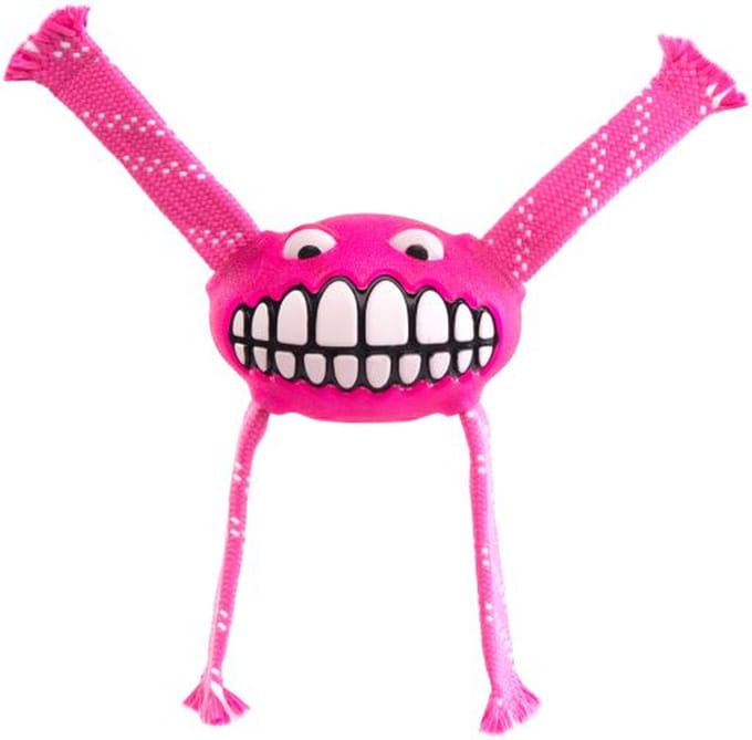 Rogz Grinz Flossy Roze - Hondenspeelgoed - M