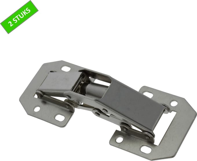 TQ4U opbouwscharnier - Met veer - 105 mm - Vernikkeld - 2 stuks