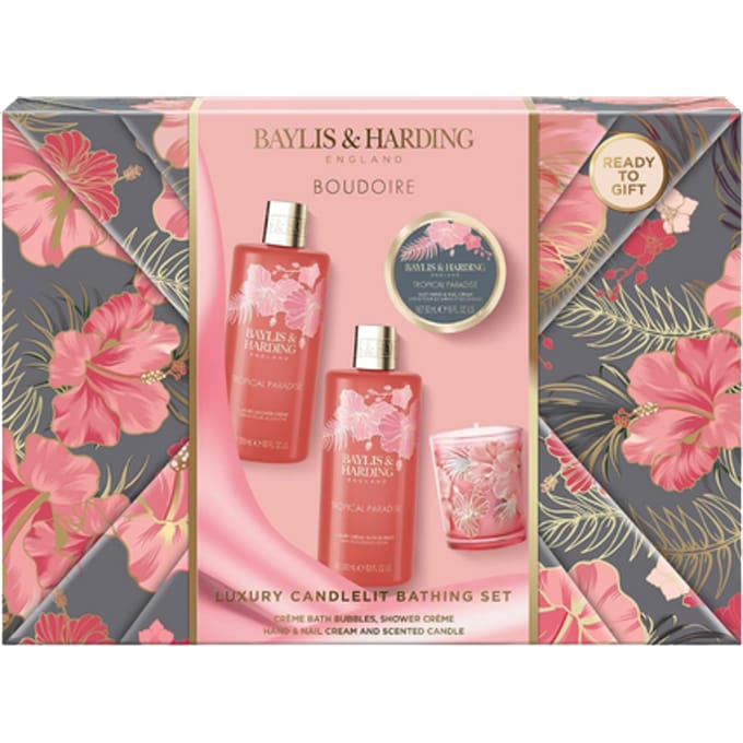 Baylis & Harding Boudoire Wrapped Tropical Paradise Luxury Candlelit Bathing Set