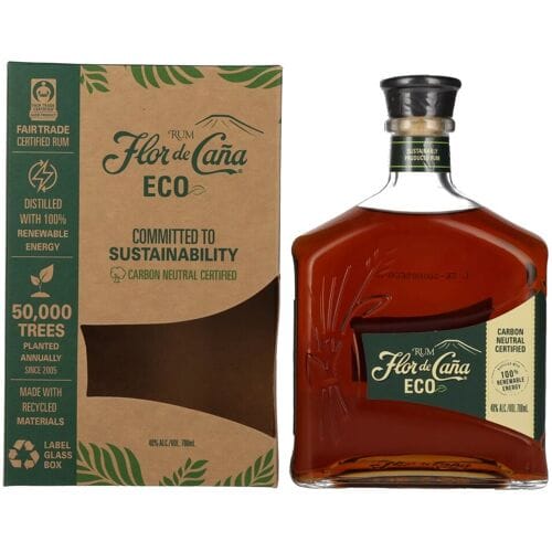 Flor de Caña ECO Rum 40% Vol. 0,7l in geschenkverpakking