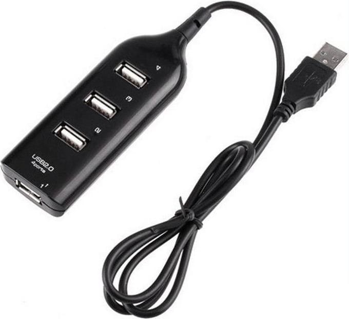 4 Poort mini USB 2.0 Hub, hoge snelheid ZWART - Underdog Tech