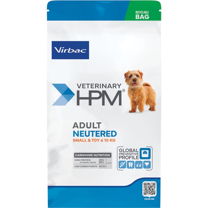 Virbac Veterinary HPM Volwassen hond Gecastreerd Small & Toy - 3 kg