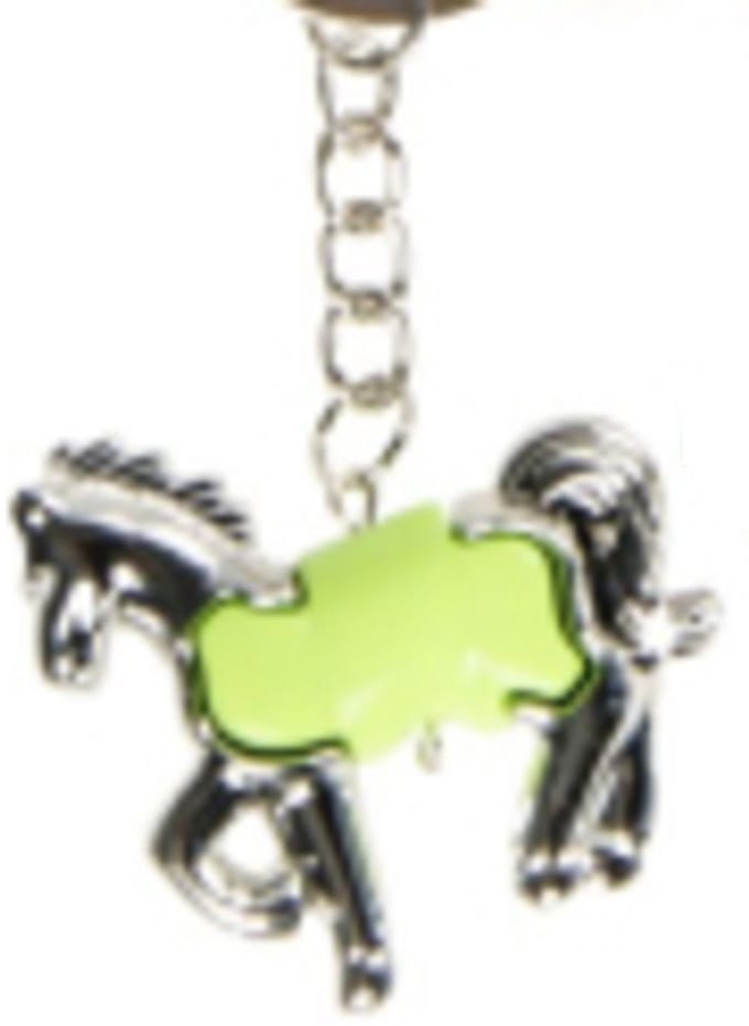 Lg-imports Sleutelhanger Paard Junior 5 Cm Zilver/groen
