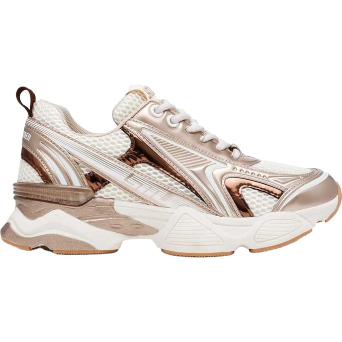 Steve Madden Dames Strass Gaas Chunky Platte Sneakers (Goud)