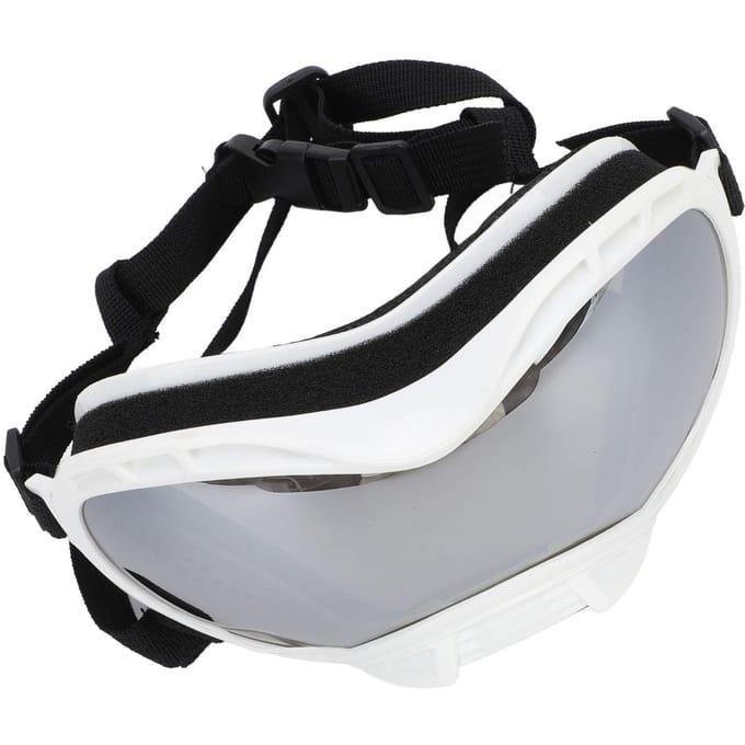 Lunettes de soleil pour chien pour race moyenne à grande PC Anti-UV Anti-vent Lunettes pour animaux de compagnie avec réglable argenté