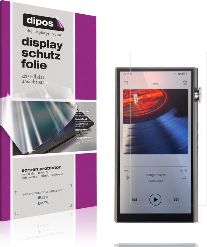 dipos – 4x Beschermfolie geschikt voor iBasso DX270 | Krasbestendige & heldere Screenprotector Ultra-Thin