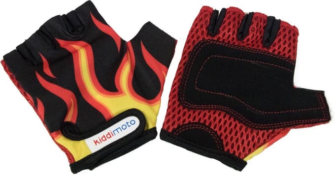 Kiddimoto Flame - Handschoenen - Kinderen - Vingerloos - Rood - Zwart