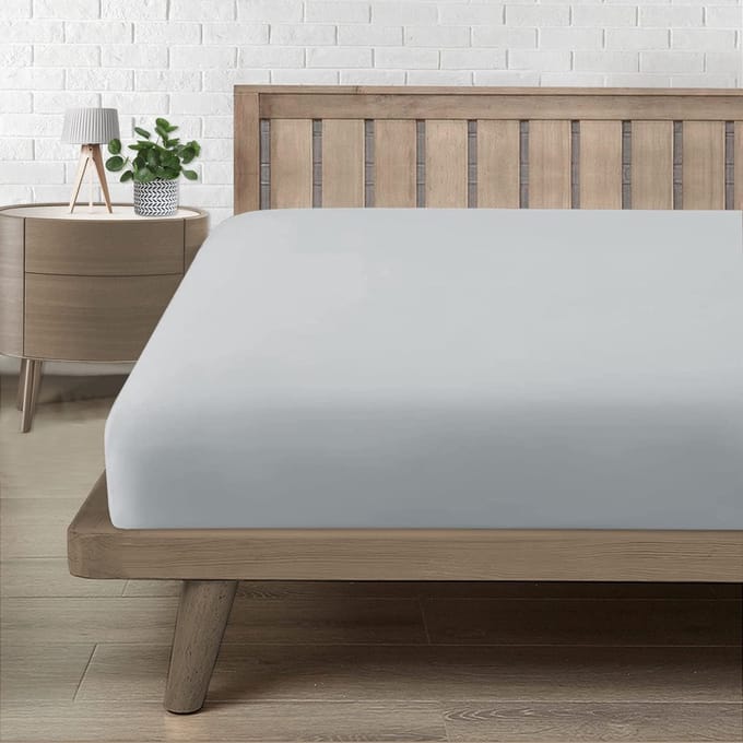 Allecto - Drap Housse 150X190 - Ademend en Comfortabel - Lichtgrijs