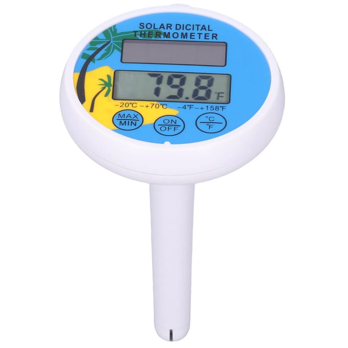 Zonnethermometer Minimum Maximum Watertemperatuur Weergave Digitale Thermometer voor Zwembad Spa blue