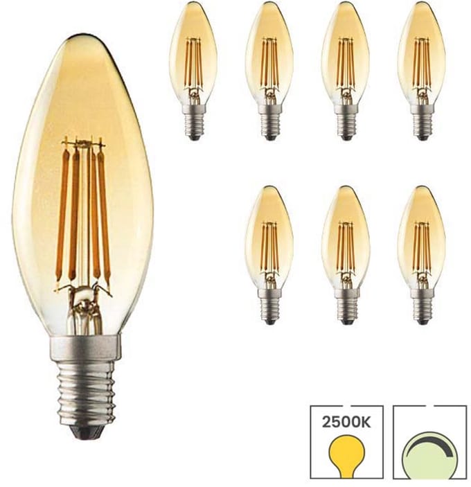 Lybardo - E14 LED Lamp - 8-pack - Kaarslamp - 4W Dimbaar - 2500K Warmwit Licht