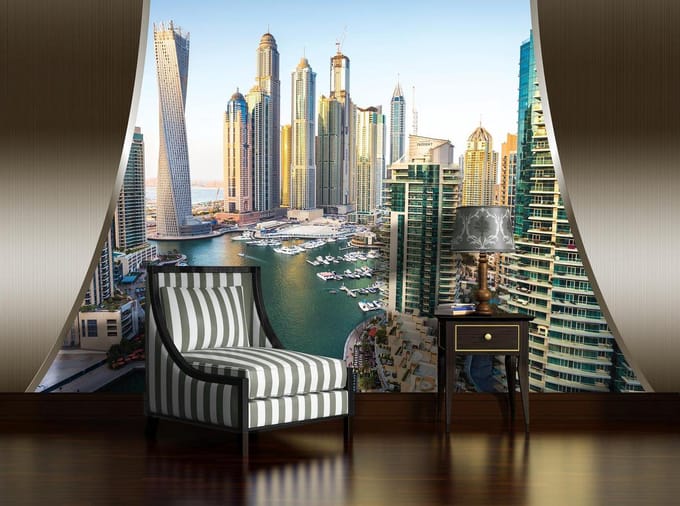 Dubai City Skyline Photo Wallcovering