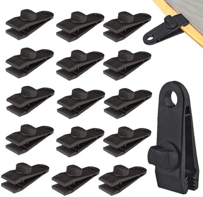 NTHProducts - Tarp Spanner - Tarpaulin Clips - Sterke grip - Zwart